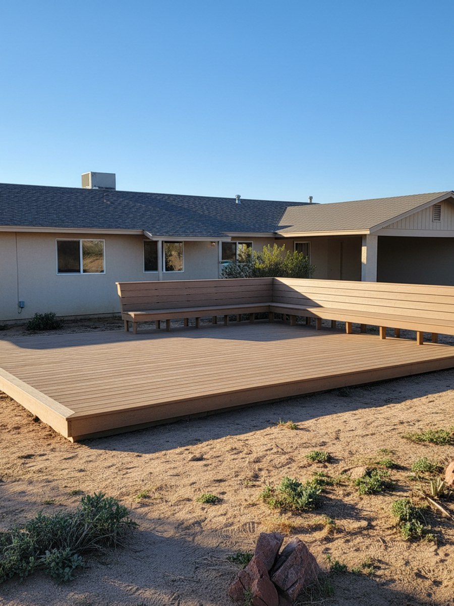 Custom Deck Design completed by Paradise Deck in Las Vegas, NV